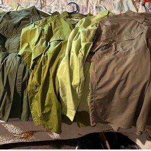 6 men’s XL Button-Up fishing Shirts